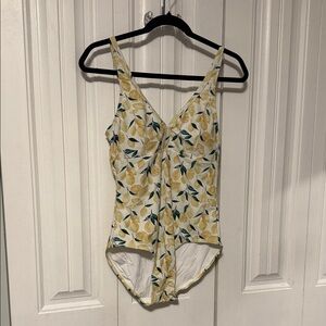 Current Tyed Med - Lemon Print One-Piece Swimsuit - Yellow, White & Green